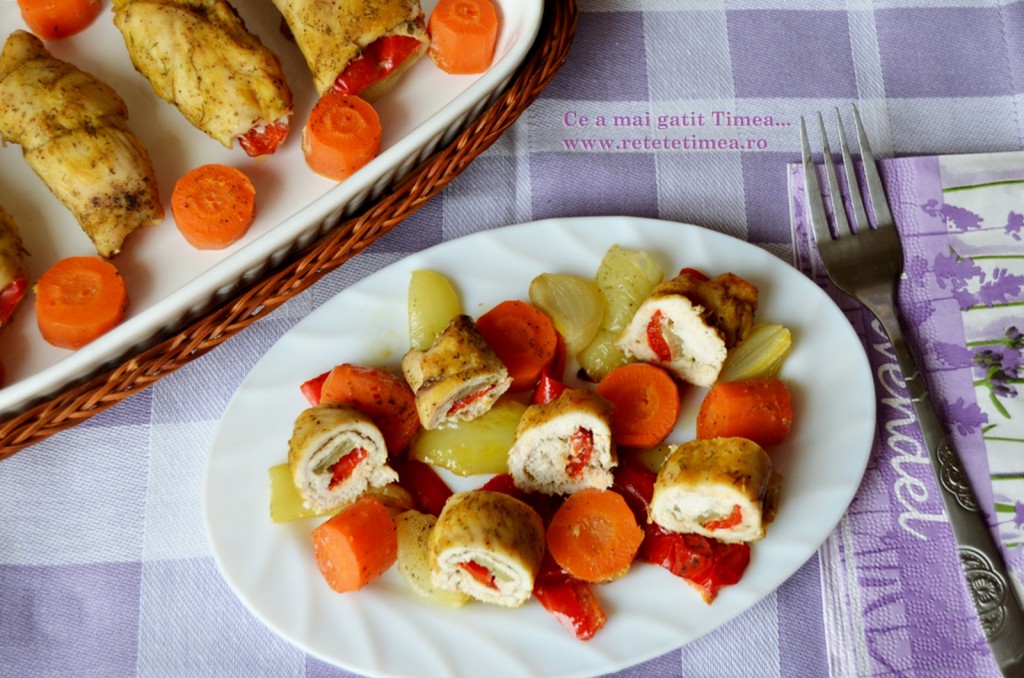 Rulouri din piept de pui cu ardei si mustar 1