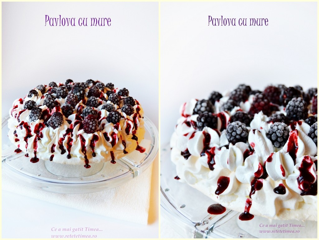 pavlova cu mure si sos