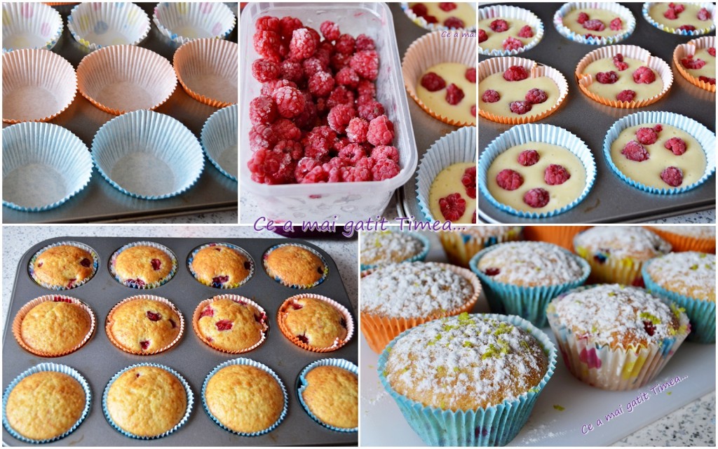 mod de preparare muffins cu zmeura si lime 1
