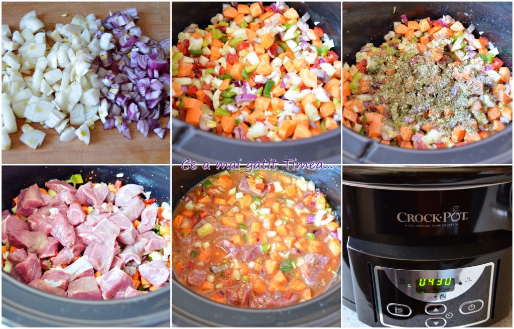 mod de preparare carne de vitel in sos de legume cu vin