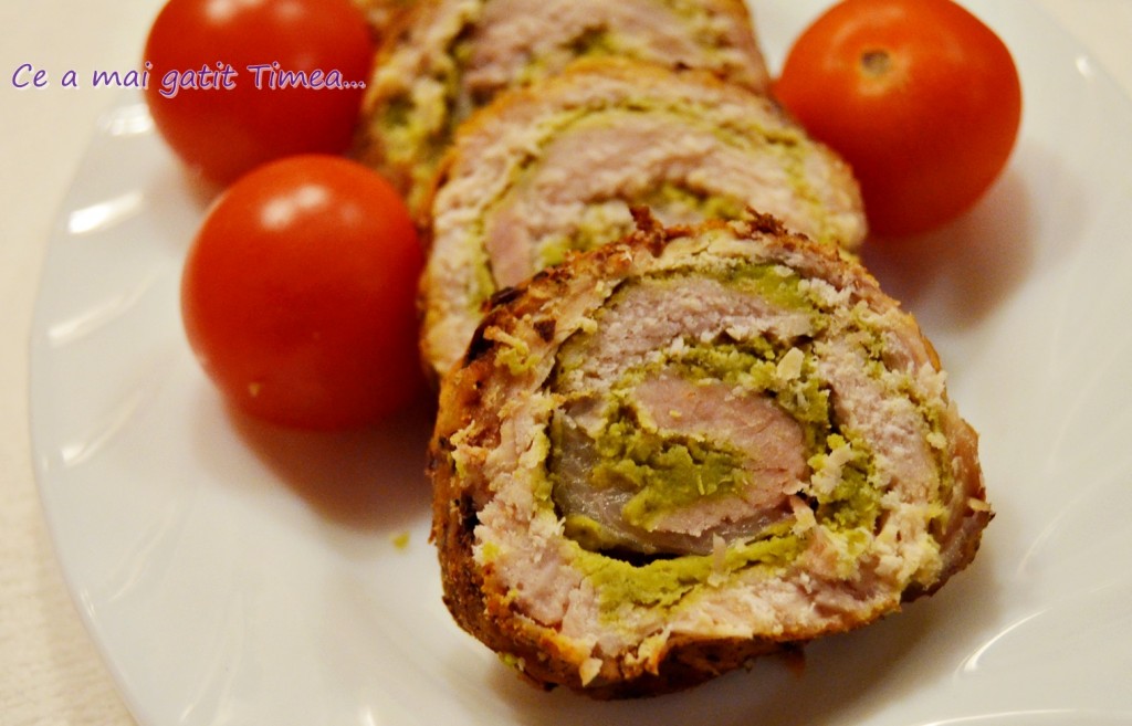 rulada de porc cu mazare pe pat de legume 2