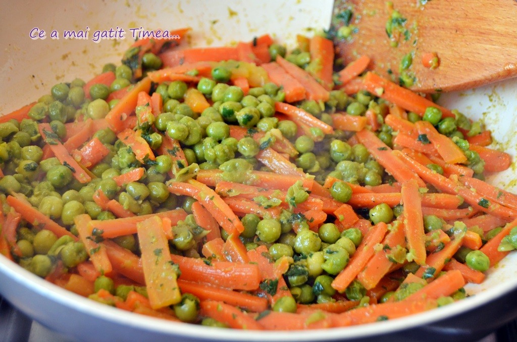 sote de morcovi cu mazare