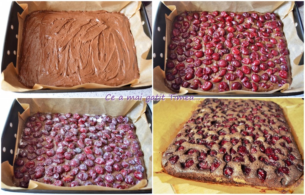 mod de preparare brownie cu visine 1