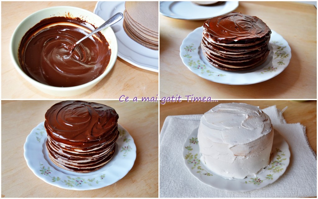 mod de preparare tort de clatite cu ciocolata 2