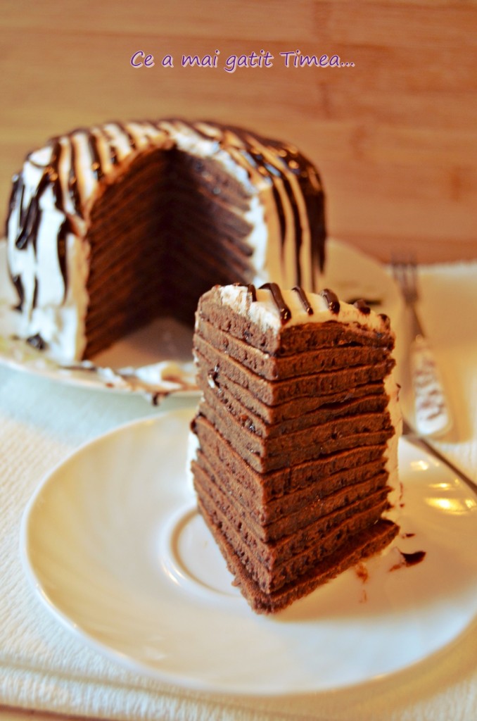 tort de clatite cu ciocolata 2