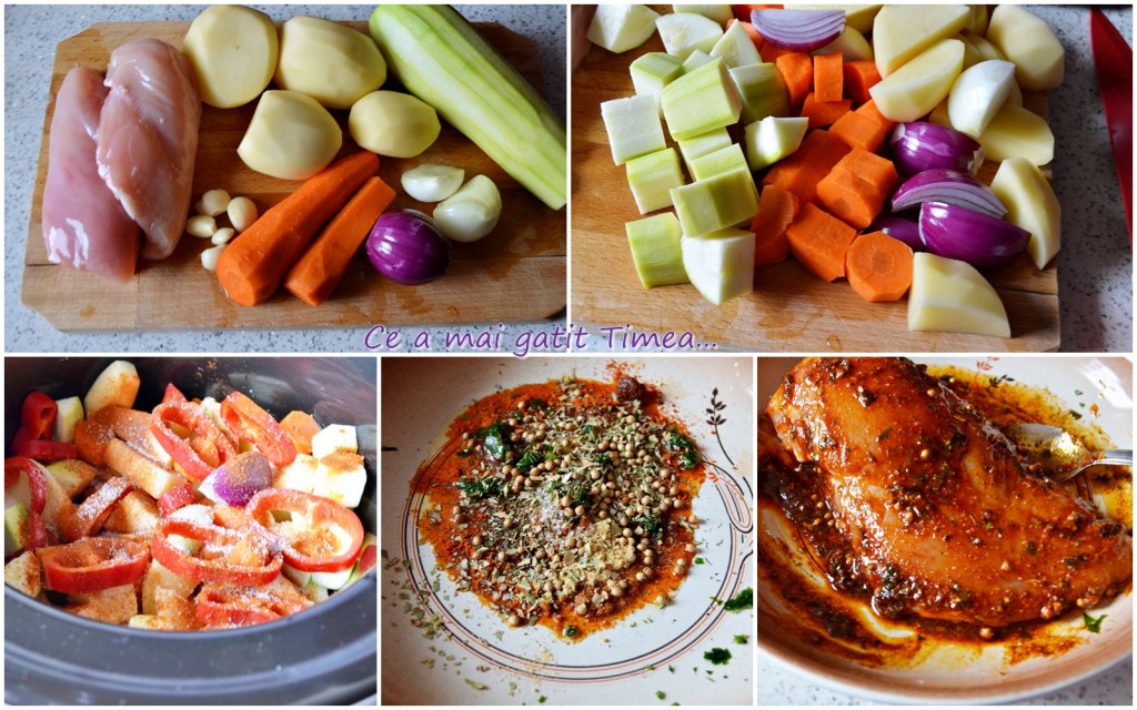 mod de preparare piept de pui cu legume