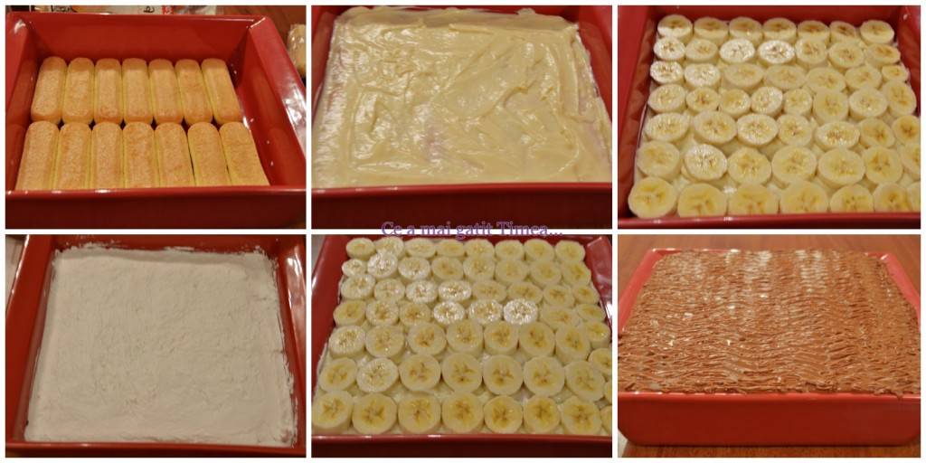 mod de preparare desert cu piscoturi si banane