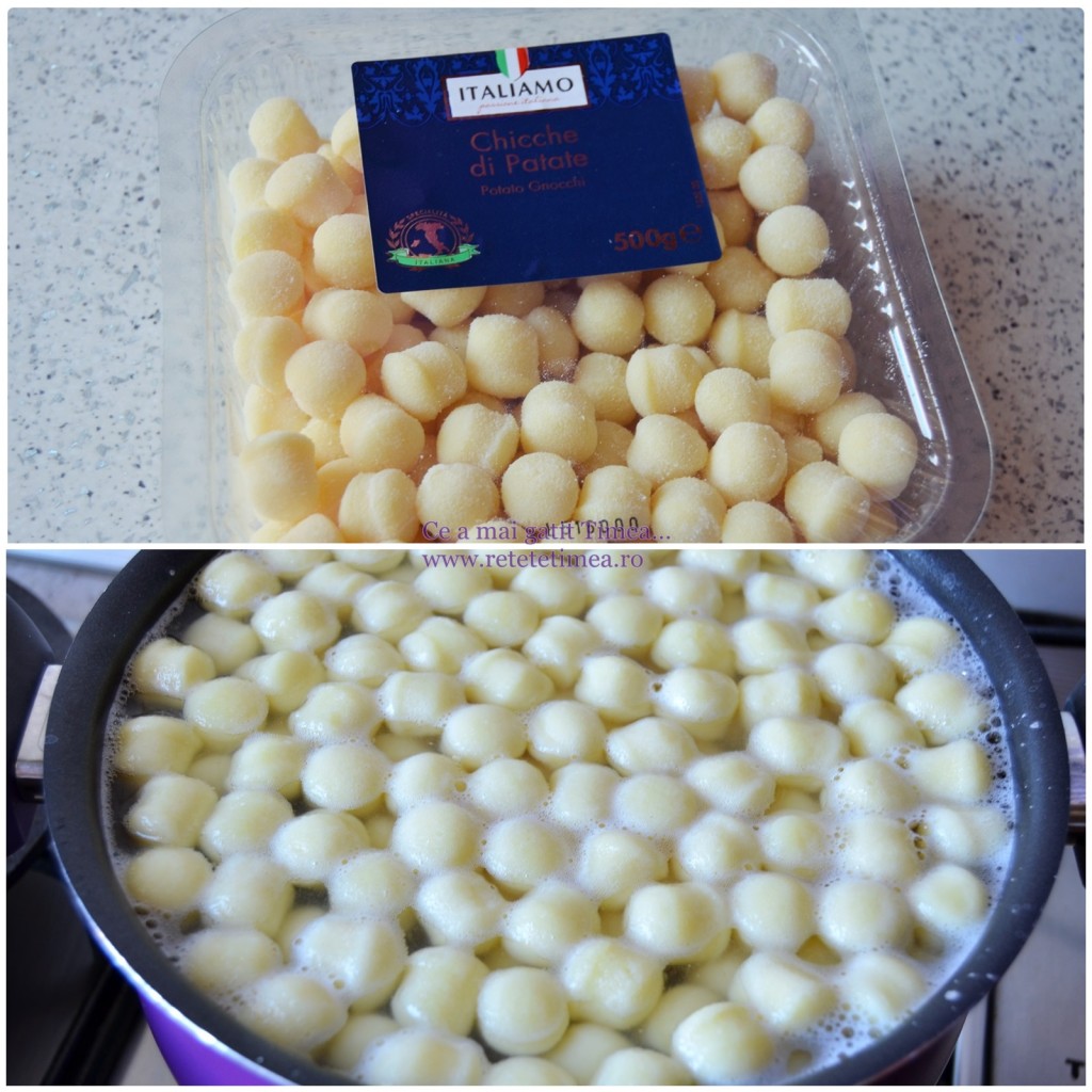 mod de preparare galuste in cartofi cu sos de rosii si piept de pui