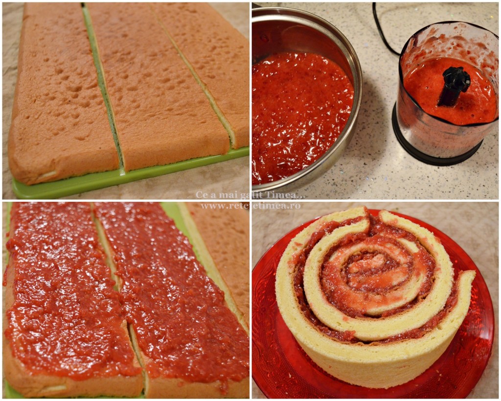 mod de preparare tort spirala cu ciocolata si visine