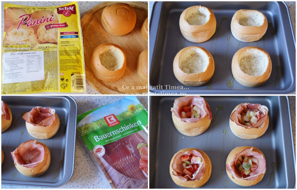 mod de preparare painici umplute cu sunca si omleta