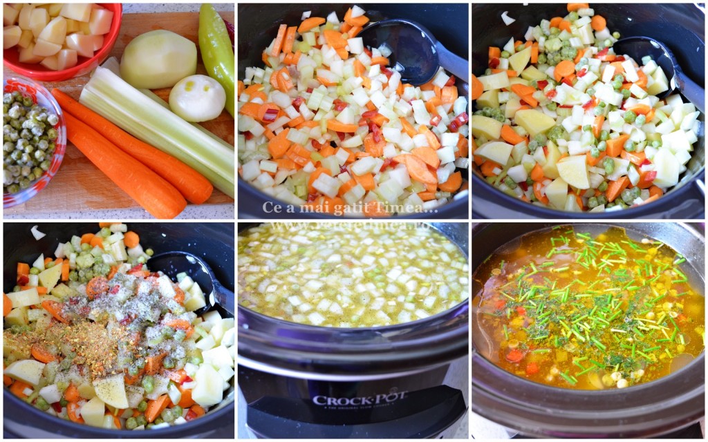 mod de preparare ciorba de legume la Crock Pot