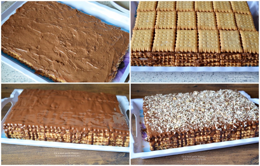 mod de preparare tort de biscuiti cu ciocolata 1