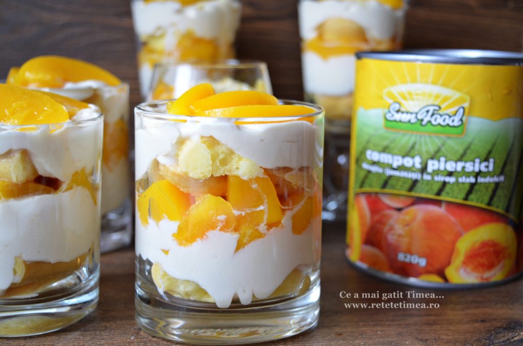 Desert la pahar cu piscoturi si copot de piersici 2