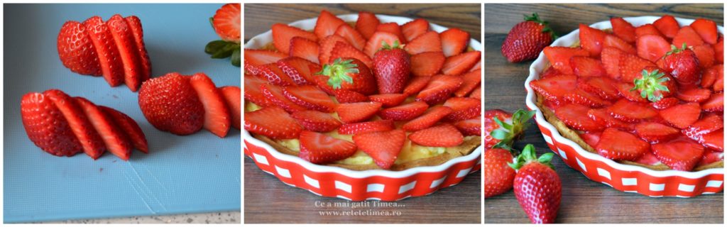 mod de preparare tarta cu crema de vanilie si capsuni 1