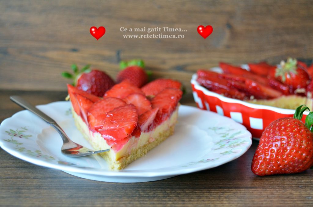 tarta cu budinca de vanilie si capsuni 6