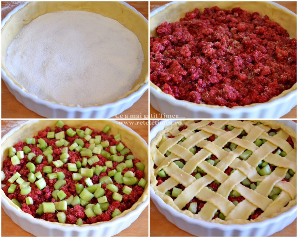 tarta cu rabarbar si zmeura