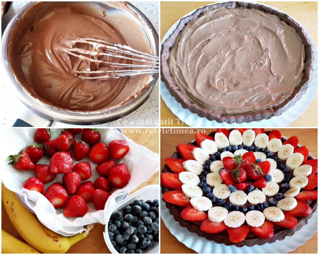 mod de preparare tarta de ciocolata cu fructe 1