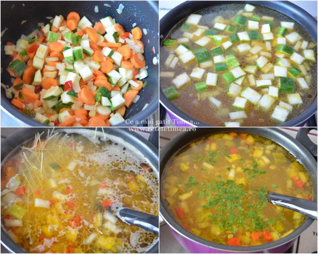 mod de preparare supa de legume cu taitei